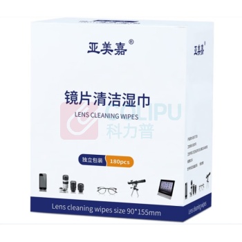 亚美嘉 湿巾 中号 屏幕擦拭布180片装 一次性眼镜布 镜头清洁擦镜纸 手机 电脑 电视