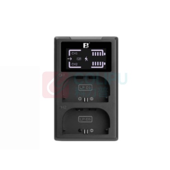 沣标 FB 相机电池充电器 FB-DC-LP-E6(MD3) dbl PD快充 液晶屏显 Type- C/USB-A双口输入 内置USB 线