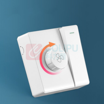 PUXI 明装单开开关 86型 86*86 220V (白色) 带1位风扇调速 1开1位调速