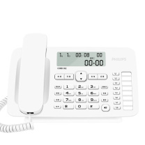 飞利浦 PHILIPS 电话机 CORD382 免提通话 免电池 来电显示 8组一键拨号 黑名单 (白色)
