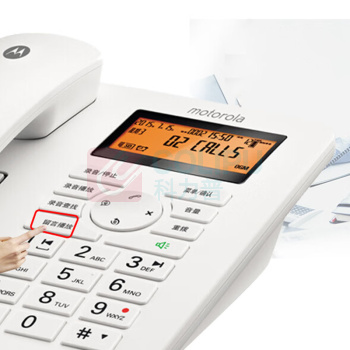 摩托罗拉 MOTOROLA 电话机 CT111C 16G卡,可扩展至32G,白色,办公家用电销商务客服电话呼叫中心 (白色)