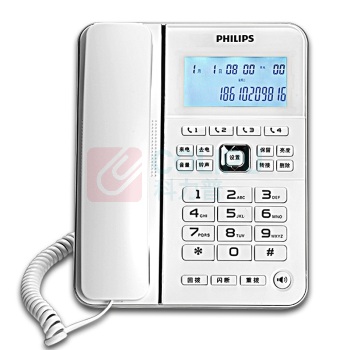 飞利浦 PHILIPS 电话机 CORD228 双接口 (白色)