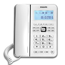 飞利浦 PHILIPS 电话机 CORD228 双接口 (白色)