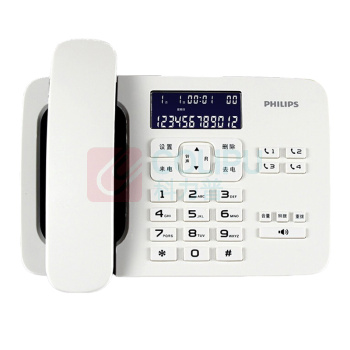 飞利浦 PHILIPS 电话机 CORD492 双接口 (白色) 钢琴喷漆面板
