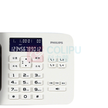 飞利浦 PHILIPS 电话机 CORD492 双接口 (白色) 钢琴喷漆面板