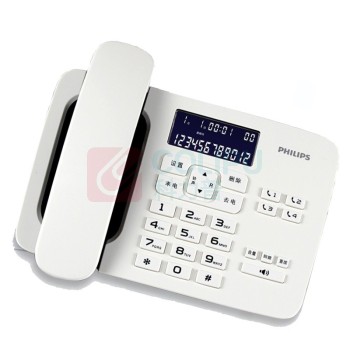 飞利浦 PHILIPS 电话机 CORD492 双接口 (白色) 钢琴喷漆面板
