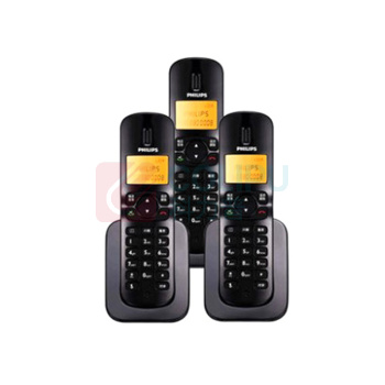 飞利浦 PHILIPS 无绳电话机 DCTG182 一拖二子母机 (黑色)