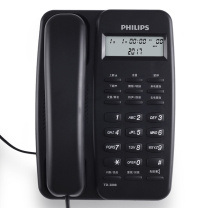 飞利浦 PHILIPS 电话机 TD-2808 免电池 (黑色)