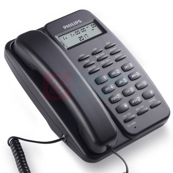 飞利浦 PHILIPS 电话机 TD-2808 免电池 (黑色)