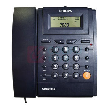 飞利浦 PHILIPS 电话机 CORD042 屏幕可翻转 (蓝黑色)