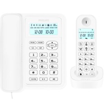 飞利浦 PHILIPS 无绳电话机 DCTG167 一拖一子母机 (白色)