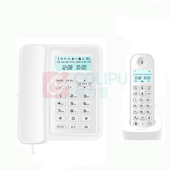 飞利浦 PHILIPS 无绳电话机 DCTG167 一拖一子母机 (白色)