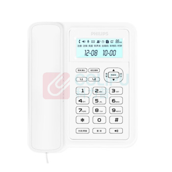 飞利浦 PHILIPS 无绳电话机 DCTG167 一拖一子母机 (白色)