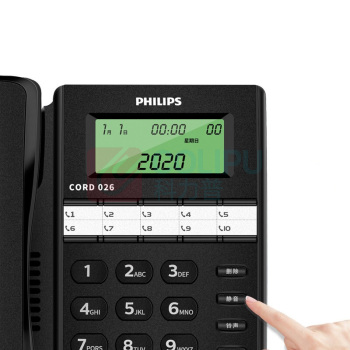 飞利浦 PHILIPS 电话机座机 固定电话 办公家用 10组黑名单/来电指示灯提示 CORD026 (黑色)