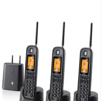 摩托罗拉 MOTOROLA 子母电话机 0201C 包含一台母机，两台子机 
