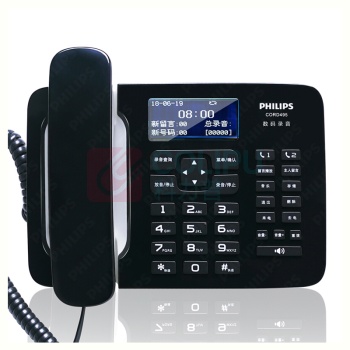 飞利浦 PHILIPS 录音电话机 CORD495 (黑色) 16G内存