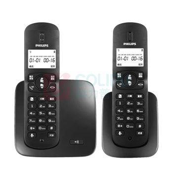 飞利浦 PHILIPS 无绳电话机 无线座机 子母机持久待机 DCTG186 一拖一 (黑色)