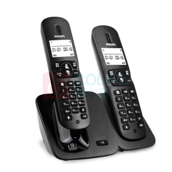 飞利浦 PHILIPS 无绳电话机 无线座机 子母机持久待机 DCTG186 一拖一 (黑色)