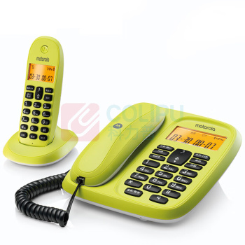 摩托罗拉 MOTOROLA 电话机 CL101C (青柠檬色) 一拖一