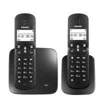 飞利浦 PHILIPS 无绳电话机 DCTG186 一拖一子母机 (黑色)
