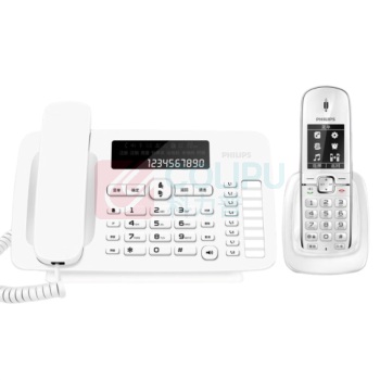 飞利浦 PHILIPS 无绳电话机 DCTG496 一拖一 (白色)