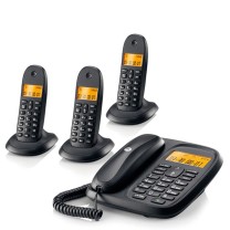 摩托罗拉 MOTOROLA 无绳电话机 CL103C 一拖三子母机 (黑色)