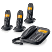 摩托罗拉 MOTOROLA 无绳电话机 CL103C 一拖三子母机 (黑色)