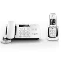 飞利浦 PHILIPS 无绳电话机 DCTG492 一拖一子母机 (白色)