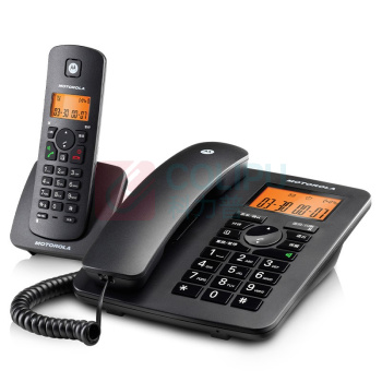 摩托罗拉 MOTOROLA 无绳电话机 C4200C 一拖一子母机 (黑色)