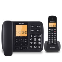 飞利浦 PHILIPS 无绳电话机 DCTG152 一拖一子母机 (黑色)