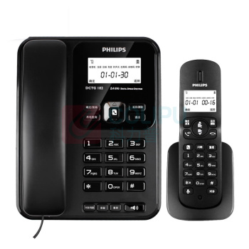 飞利浦 PHILIPS 无绳电话机 DCTG182 一拖一子母机 (黑色)