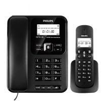 飞利浦 PHILIPS 无绳电话机 DCTG182 一拖一子母机 (黑色)