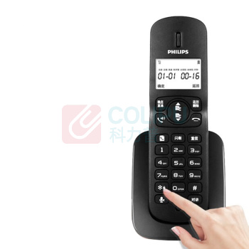 飞利浦 PHILIPS 无绳电话机 DCTG182 一拖一子母机 (黑色)