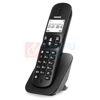 飞利浦 PHILIPS 无绳电话机 DCTG182 一拖一子母机 (黑色)