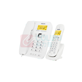 飞利浦 PHILIPS 无绳电话机 DCTG182 一拖一子母机 (白色)