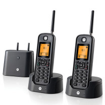 摩托罗拉 MOTOROLA 无绳电话机 无线座机 子母机套装 O202C (黑色)