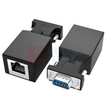 丰应子 DB9串口转网口RJ45延长器 RS232转换器网口延长器公头免焊 FYZ-GJ171B