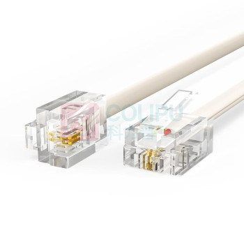 秋叶原 CHOSEAL 电话水晶头成品线 2芯多股纯铜座机跳线 3米