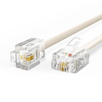 秋叶原 CHOSEAL 电话水晶头成品线 2芯多股纯铜座机跳线 3米