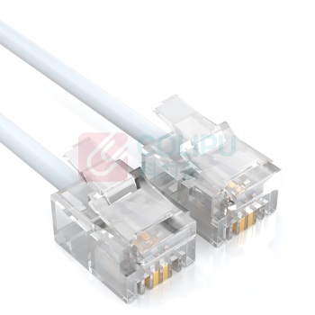 山泽 SAMZHE 电话线 2芯单股纯铜电话线 C28BWG-205C 成品电话线带水晶头 5米