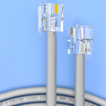 HAILE 电话线 HT-100-5M 2芯 5米 (灰色)