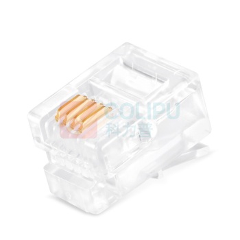 酷比客 L-CUBIC 电话水晶头 LCLNC3PLUG64 6P4C/100个/盒 (透明色)