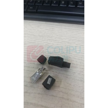 奥博斯达柯 工业屏蔽水晶头 PL-GICA5B 超五类8芯两件式尾套+防尘帽1