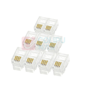 酷比客 L-CUBIC 4芯电话水晶头 LCLNC3PLUG44 4P4C/100个/盒 (透明色)