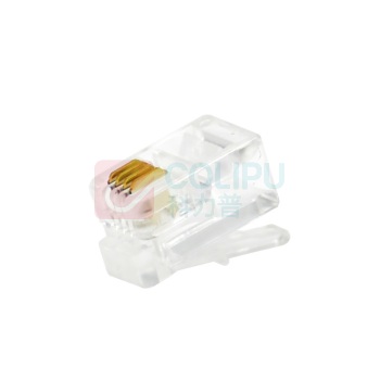 酷比客 L-CUBIC 4芯电话水晶头 LCLNC3PLUG44 4P4C/100个/盒 (透明色)