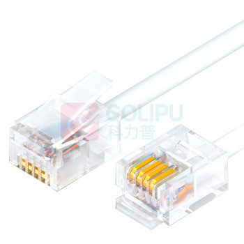 山泽 SAMZHE 4芯多股6P4C纯铜电话线 DH-4015L 成品电话线带水晶头 15米