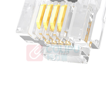 山泽 SAMZHE 电话水晶头 6P4C语音电话线接头 DHT350 RJ11电话语音水晶头 50个
