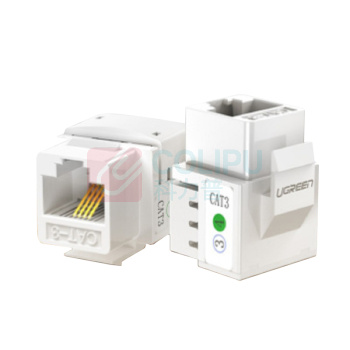 绿联 UGREEN 电话语音模块 CAT3电话线面板模块 RJ11镀金4芯电话通信插座 电话线连接器 80184 NW145 单个装