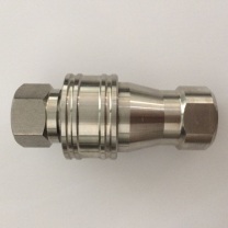 JONHON 液冷车插头(流体连接器) TSE-20T01YAIJM 圆形推拉锁紧式 (金属本色) 1.标识颜色：黄 2.壳体铝合金 3.弹性件材质不锈钢、钝化 4.橡胶件材质氟硅橡胶 5.工作温度-55℃至70℃ 6.工作承压1.25Mpa