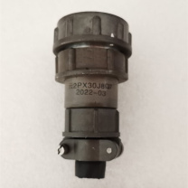 航电 工业连接器 2PX30J32Q1B (金属本色) 1.接触件数量：24 2.直式非屏蔽尾针 3.接触件排列组合号：1